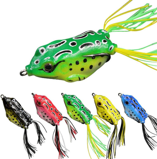 ZQKLA_MGF Crank Frog Lure 5 Pcs Soft Bait 3D Eye Fishing Lure