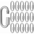 16 pcs M5 Stainless Steel Quick Link 304 D Shape Locking Carabiners, Mini Screw Carabiner For Hiking, Camping, Outdoor