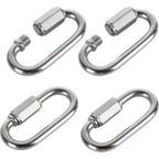16 pcs M5 Stainless Steel Quick Link 304 D Shape Locking Carabiners, Mini Screw Carabiner For Hiking, Camping, Outdoor