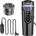 Car Kettle, 12V/24V Car Electric Kettle Heated Water Cup For Car/Truck/Travel, Portable Car Electric Kettle With Lcd