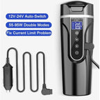 Car Kettle, 12V/24V Car Electric Kettle Heated Water Cup For Car/Truck/Travel, Portable Car Electric Kettle With Lcd