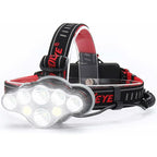 Powerful Rechargeable Headlamp, 18000 Lumen 8 Modes LED Headlamp Powerful Headlamp Hands-Free Lamp For Camping, Ipx5