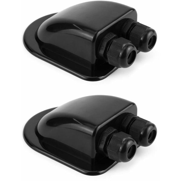 2 pcs Ip68 ROof Gland Solar Waterproof Cable Entry Box Weatherproof Double Cable Gland, Caravan And Boat Abs Cable