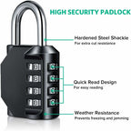 Padlock, Code Lock, Gym Lock, Waterproof Outdoor 4 Digit Resettable Combination Lock For School Gym Locker, Shed,