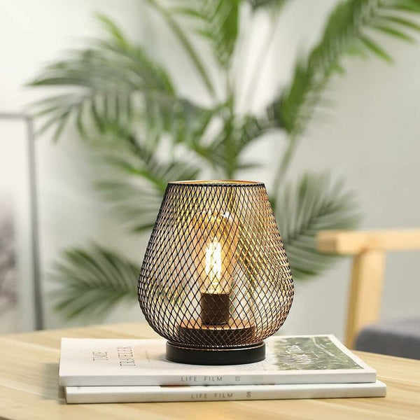 LED Lantern Metal Cage Battery Powered With LED Ideal For Weddings, Parties, Patio Events, Indoor And Outdoor Use