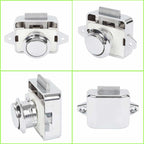 Push Button Camper - Lock Latch Door Closer Cupboard Knob For Rv Motorhome Caravan 5 pcs Silver