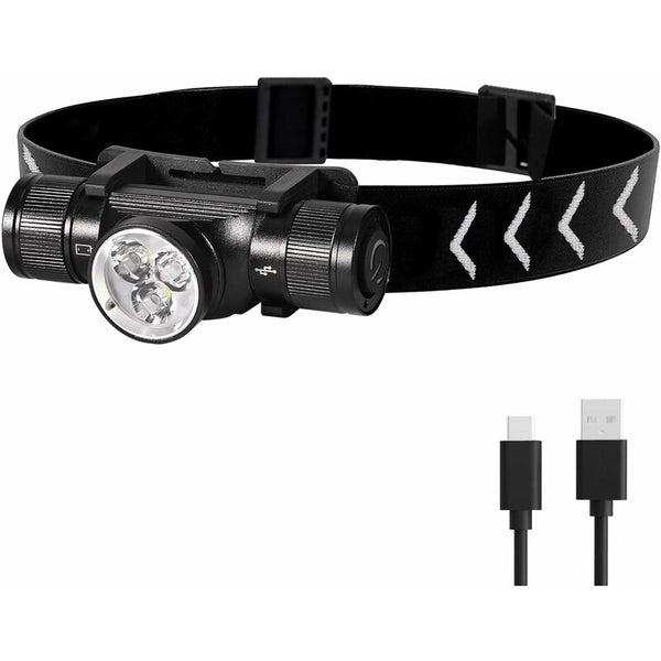 H330 Headlamp, 1500 Lumens Rechargeable LED Headlamp, Ip66 Waterproof Head Torch, 5 Lighting Modes For Cycling Camping