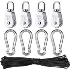 Parts Stainless Steel Pulley, Single Lifting Pulley With ROpe For ROpes Camping Hiking