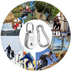 Parts Stainless Steel Pulley, Single Lifting Pulley With ROpe For ROpes Camping Hiking