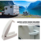 Rv Door Latch Holder Hook Storage For Rv Trailer, Durable Material And Simple Installation, Rv, Trailer, White