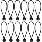 12 pcs Black Tarpaulin Bungees Balls Tarp Bungee Cord For Banner, Tarpaulins, Pavilions, Tents, Tent Bungee Hooks,