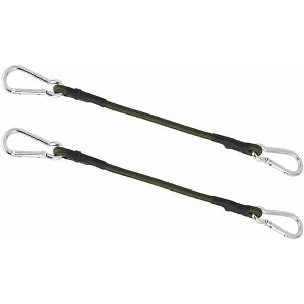 2 Pack 30Cm Heavy Duty Mini Bungee Cords With Carabiner For Camping, Luggage, Travel
