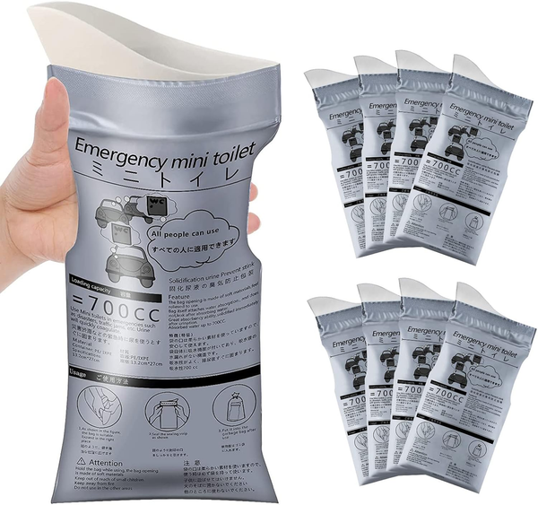 Disposable Emergency Urinal Bag, 8/12/20 Pack Portable Camping Pee Bags, Travel Pee Bags, Traffic Jam Emergency Portable Urine Bag, Vomit Bags, for Men Women Kids Children Patient