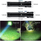 Flashlight - Rechargeable LED - Military Flashlight - 100,000 lumens - with 7 modes - COB side light - Waterproof - For emergencies, camping, home