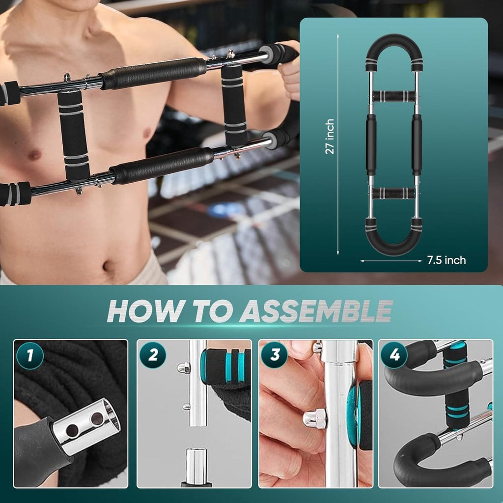 Arm Trainer - U-Shaped Twister - Adjustable Chest Enlarger with 3 Resistance Levels - Detachable Fitness Chest Enlarger - Portable Arm, Chest, and Shoulder Trainer