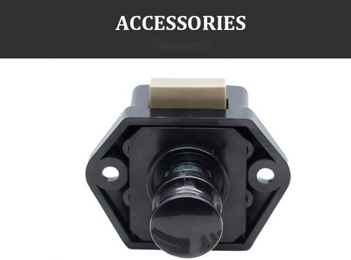 5-Piece Push Button Lock - Push Button for Motorhome - Door Lock - Locking Button for Shutter Door - For Camping, RV, Motorcycle, Caravan - Black