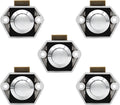 5-Piece Push Button Lock - Push Button for Campervan - Door Lock - Locking Button for Shutter Door - For Camping, RV, Motorcycle, Caravan - Silver