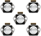 5-Piece Push Button Lock - Push Button for Campervan - Door Lock - Locking Button for Shutter Door - For Camping, RV, Motorcycle, Caravan - Silver