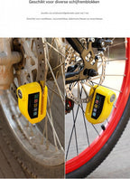 Brake disc lock with alarm - With reminder cable - 7 mm - Motorcycle lock - Scooter lock