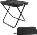 Portable folding camping stool with carrying bag, portable folding chair, folding camping stool, outdoor footrest for travel, walking, hiking, fishing, picnics and barbecues (black)