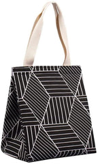 Lunch bag - Insulated bags - Insulated lunch bag for women - Sturdy, foldable and portable lunch bag with wide opening - With interior pockets - Insulated and leakproof cooler - For picnics and beaches for adults (Black Diamond)