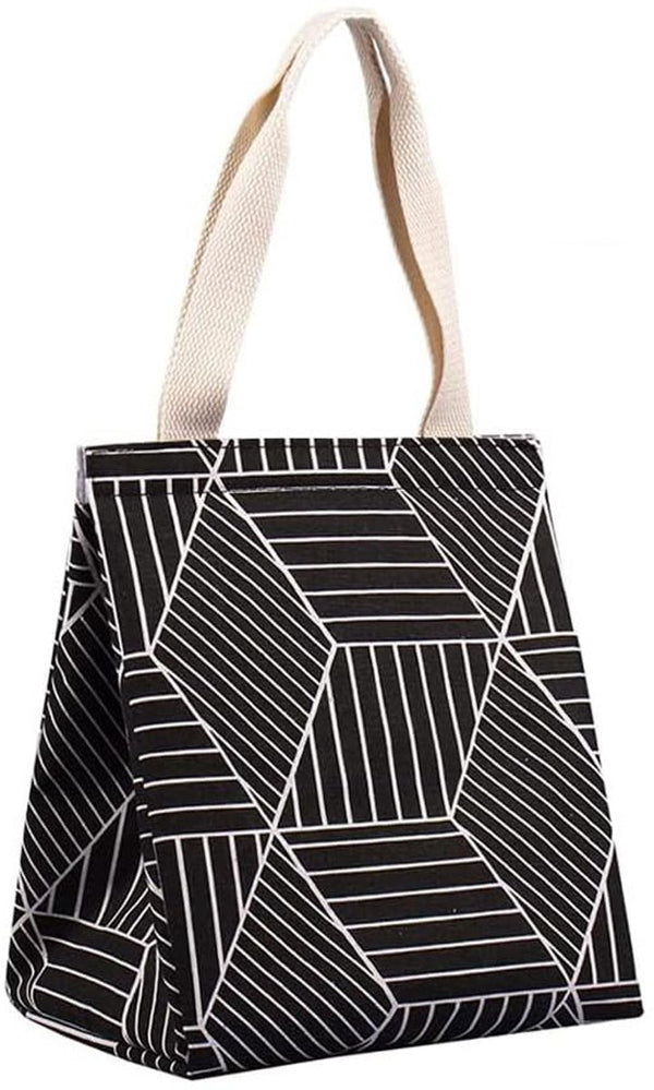 Black Diamond Foldable Insulated Lunch Bag with Interior Pockets