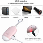 Rechargeable Personal Alarm – Keychain – Personal Alarm – Alarm Keychain – Rechargeable LED Flashlight – Self-Defense Products – Self-Defense Alarm – Personal Alarm – Pink