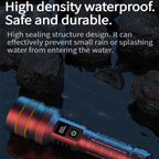 Rechargeable LED Flashlight - Military Flashlight - 5000 lumens - 26650 rechargeable battery - 6 modes - Power bank function - IP67 waterproof - Battery-powered flashlight