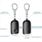 Rechargeable personal alarm – Self-defense products – Self-defense alarm – Keychain – Personal alarm – Alarm keychain – Rechargeable LED flashlight