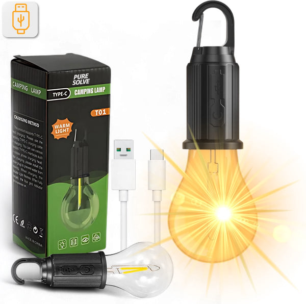 2-piece camping lamp - emergency lighting - 3 settings - camping lamp - rechargeable camping lamp - tent lamp
