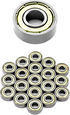 20 608zz ball bearings - Miniature deep groove ball bearings, double metal shielding - For skateboards, scooters, inline skates, 8 mm x 22 mm x 7 mm