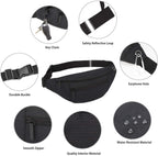 Fanny pack - Sports fanny pack - Running belt - Large fanny pack - Men's and women's - Fanny pack - Pouch - LIGHTWEIGHT RUNNING - For travel/on the go - Dark gray