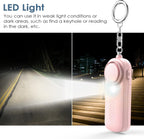 Personal alarm - 130 dB - Security siren - Self-defense siren - With LED light-up keychain - For children, women, students and seniors (pink)
