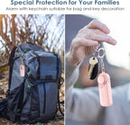 Personal alarm - 130 dB - Security siren - Self-defense siren - With LED light-up keychain - For children, women, students and seniors (pink)