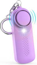 Personal Alarm - 130 dB - Security Siren - Self-Defense Siren - With LED Light-Up Keyring - For Children, Women, Students and Seniors (Purple)