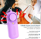 Personal Alarm - 130 dB - Security Siren - Self-Defense Siren - With LED Light-Up Keyring - For Children, Women, Students and Seniors (Purple)