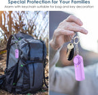 Personal Alarm - 130 dB - Security Siren - Self-Defense Siren - With LED Light-Up Keyring - For Children, Women, Students and Seniors (Purple)