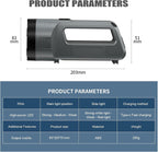 Rechargeable LED flashlight, powerful 6000 lumen outdoor emergency flashlight with 6 modes, USB data cable, IPX4 waterproof flashlight, suitable for camping/home/emergency use.