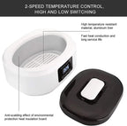Paraffin wax warmer - Candle wax melting pot with handle and heat-insulating plate - Fast and adjustable heating - 2 speeds - Large 2000ml capacity and easy to use - For skin treatment (Wit)