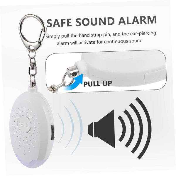 Alarm - Personal Alarm - Alarm Keychain - Powerful SOS Siren Button for Women - Anti-kit - Compact and User-Friendly Keychain Alarm with LED Light (White)