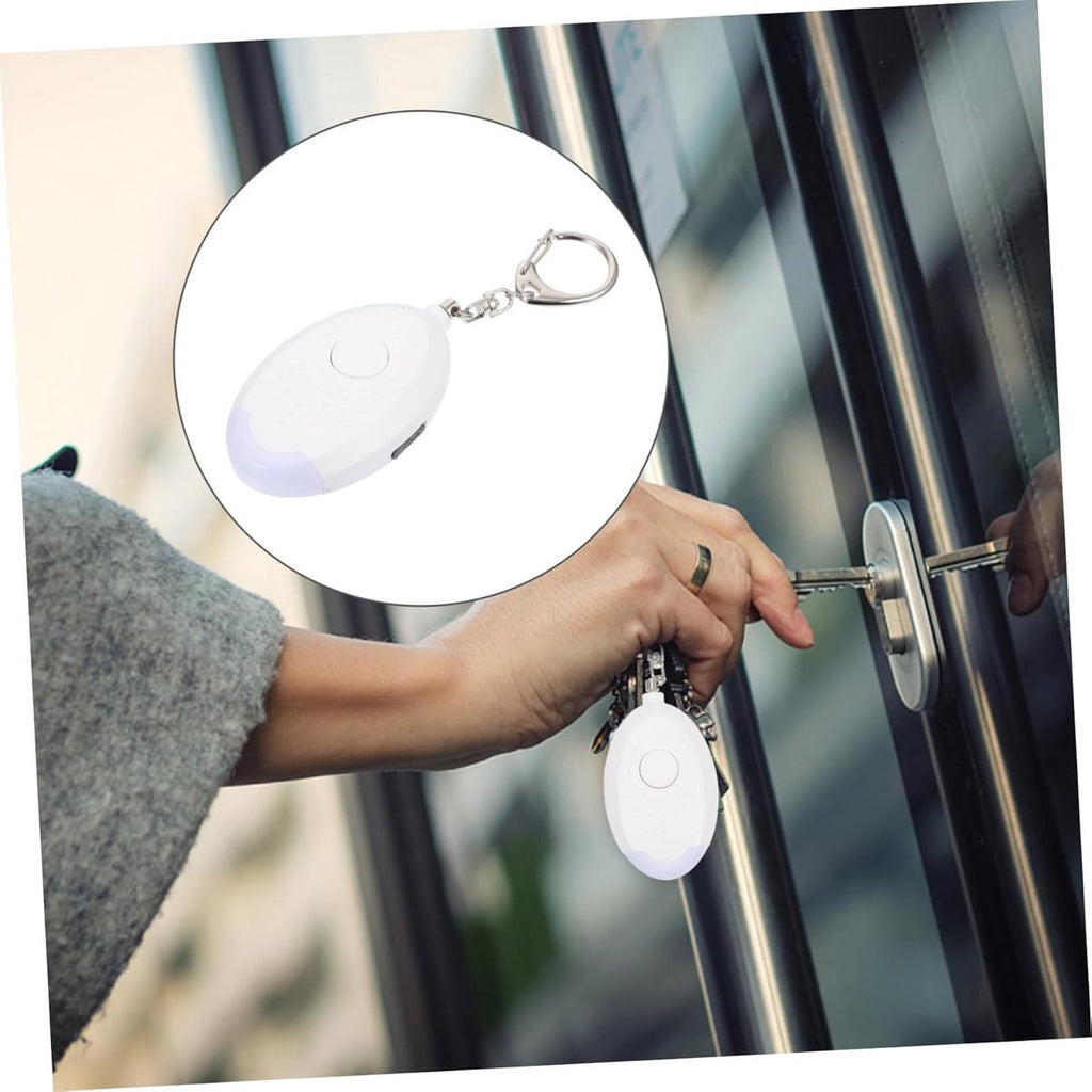 Alarm - Personal Alarm - Alarm Keychain - Powerful SOS Siren Button for Women - Anti-kit - Compact and User-Friendly Keychain Alarm with LED Light (White)