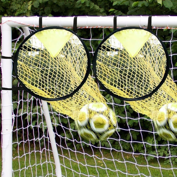 2 Durable Football Goal Training Nets for Shooting Practice - Yellow