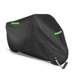 Waterproof Motorcycle and Moped Cover with Reflective Strips, Rain UV Dust Resistant, Black, 265x105x125cm