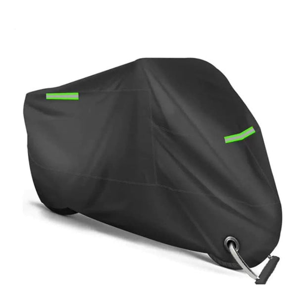 Waterproof Motorcycle and Moped Cover with Reflective Strips, Rain UV Dust Resistant Black, 200x90x100cm