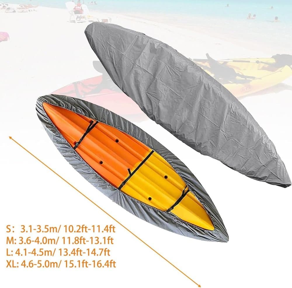 420D Waterproof Kayak Canoe SUP Cover, Universal Outdoor Boat Cover with Dust and UV Protection, 420D(L)