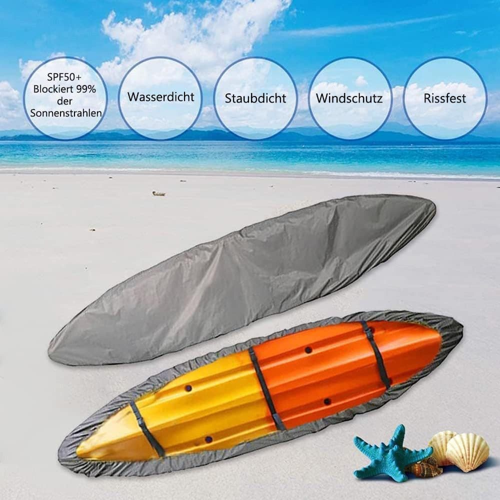 420D Waterproof Kayak Canoe SUP Cover, Universal Outdoor Boat Cover with Dust and UV Protection, 420D(L)