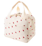 Insulated Corduroy Lunch Bag Cooler Leak-proof for Picnics and Work, 26cm