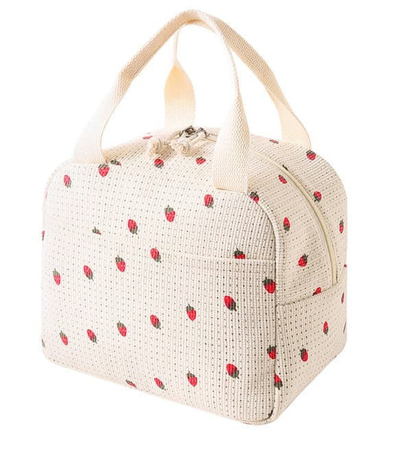 Portable Corduroy Cooler Lunch Bag for Work and Travel
