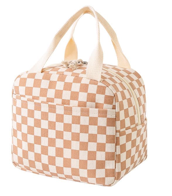 Leakproof Corduroy Lunch Bag for Work and Outdoor Picnics