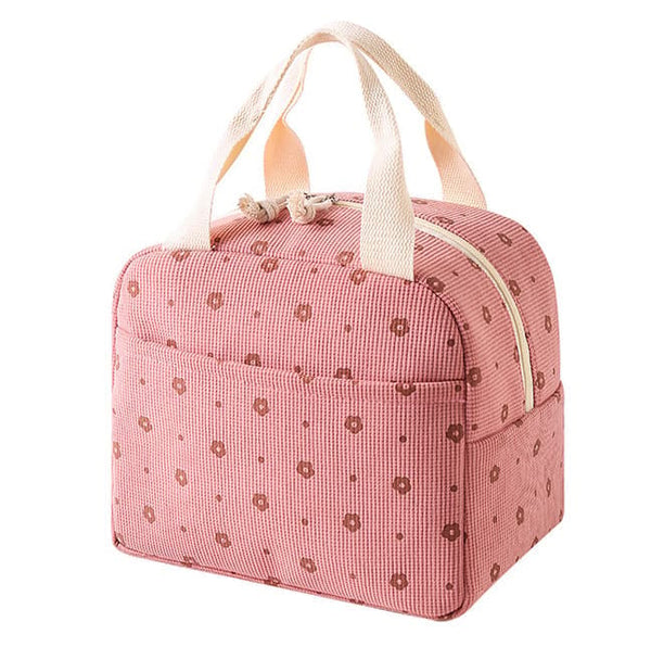Corduroy Insulated Lunch Cooler Bag for Picnics and Work